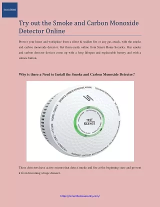 Try out the Smoke and Carbon Monoxide Detector Online