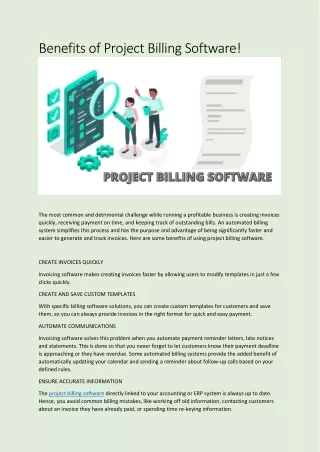 Benefits of Project Billing Software!