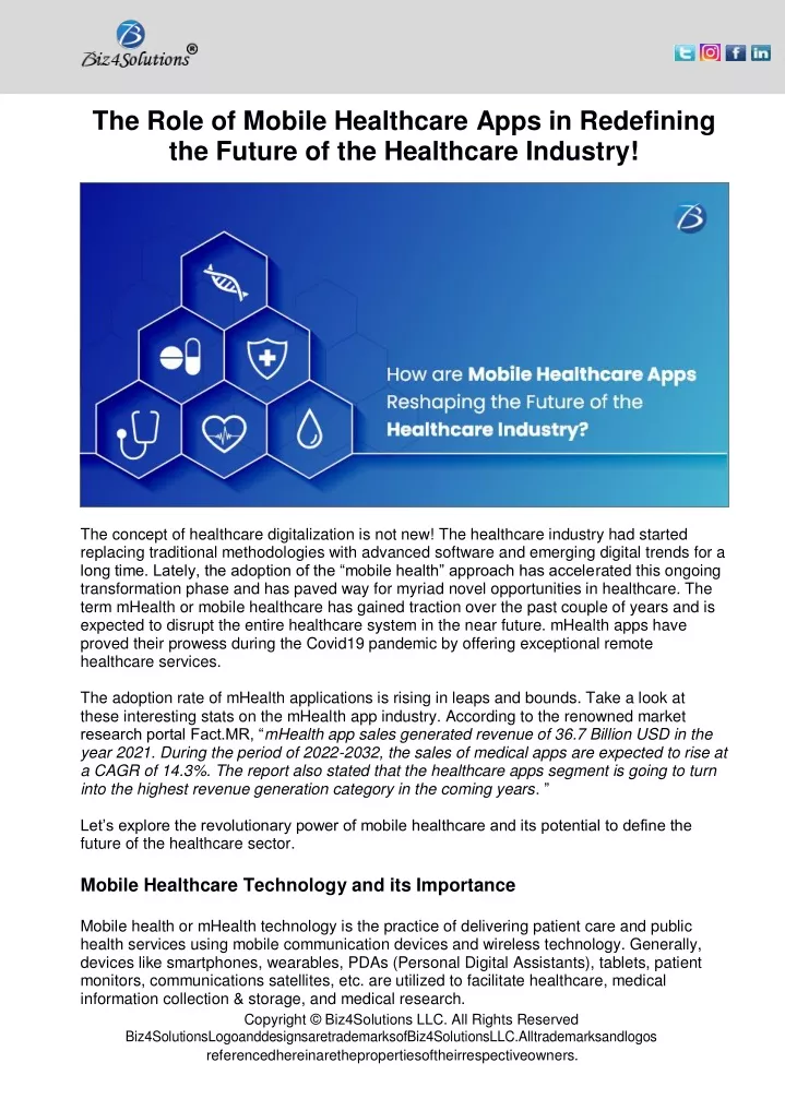 the role of mobile healthcare apps in redefining