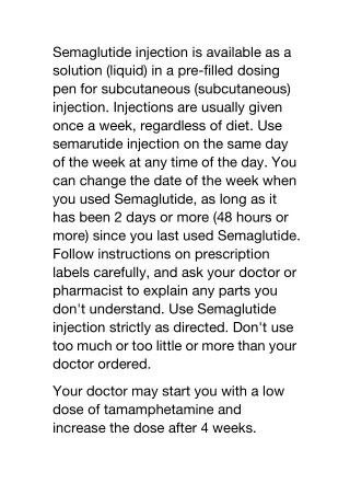How should I use semaglutide