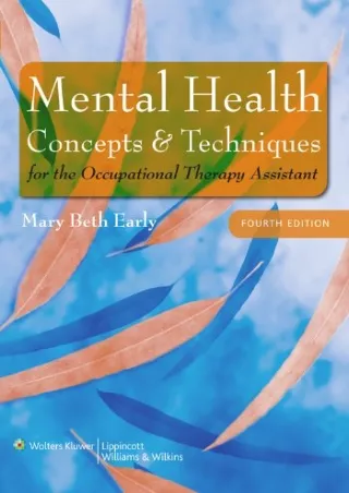 READ Mental Health Concepts and Techniques for the Occupational Therapy