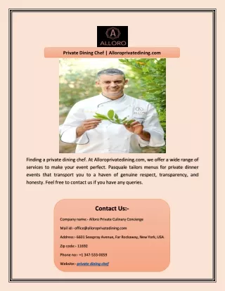private dining chef alloroprivatedining com