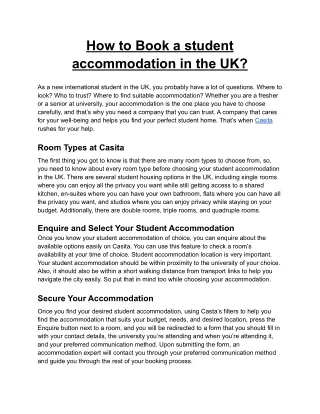 How To Book A Student Accommodation in The UK?