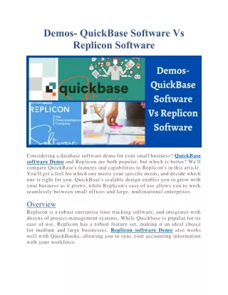demos quickbase software vs replicon software