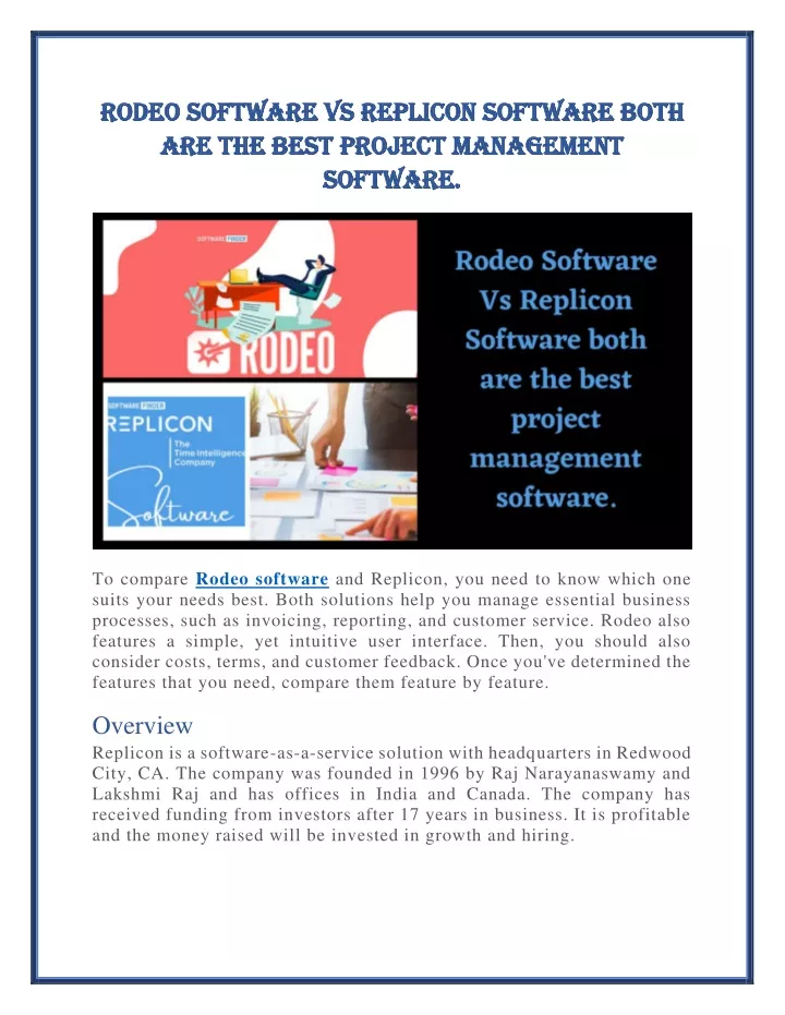 rodeo software vs replicon software rodeo