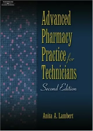 EPUB Advanced Pharmacy Practice for Technicians