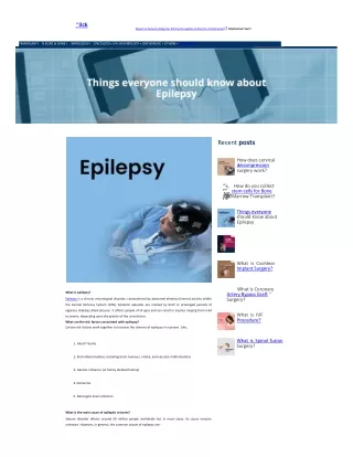 Things everyone should know about Epilepsy