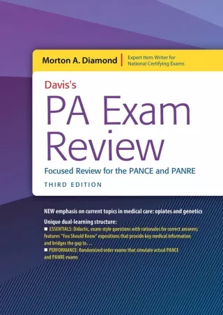 READ Davis s PA Exam Review Focused Review for the PANCE and PANRE Focused