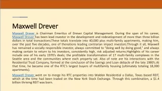 Maxwell Drever Presentation