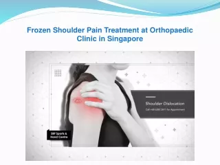 Frozen Shoulder Pain Treatment