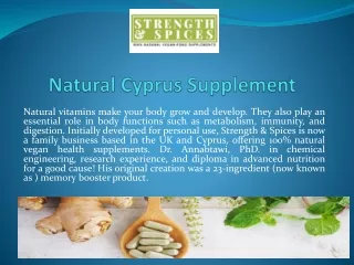 Natural Cyprus Supplement