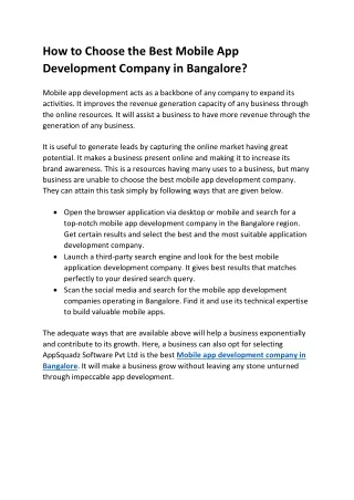 how to choose the best mobile app development