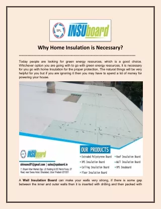 Why Home Insulation is Necessary