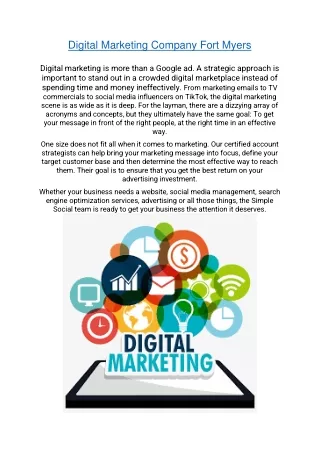 Digital Marketing Company Fort Myers