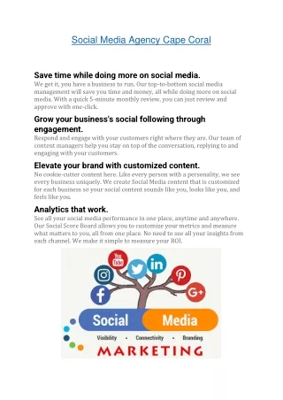 Social Media Agency Cape Coral