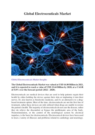 global electroceuticals market