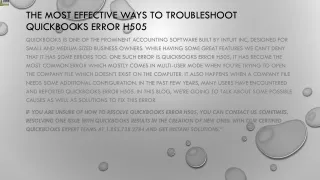 the most effective ways to troubleshoot quickbooks error h505