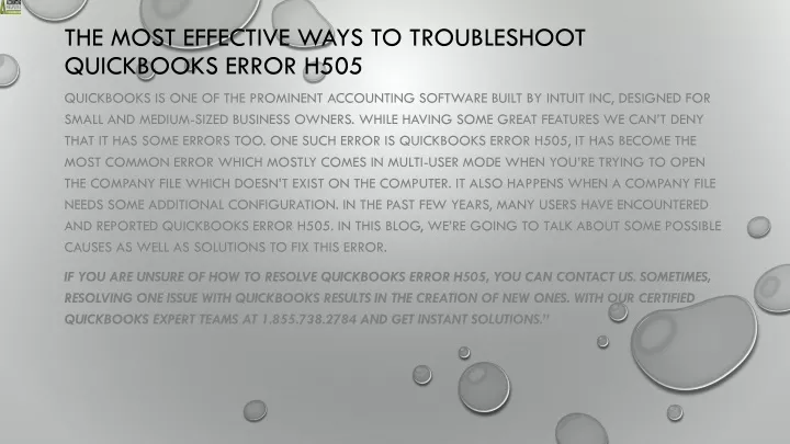 the most effective ways to troubleshoot quickbooks error h505