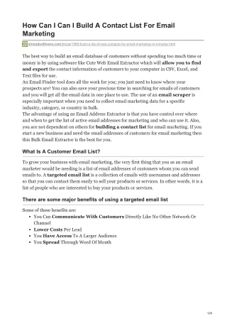 how can i can i build a contact list for email
