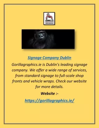 Signage Company Dublin | Gorillagraphics.ie