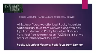 Rocky Mountain National Park Tours from Denver
