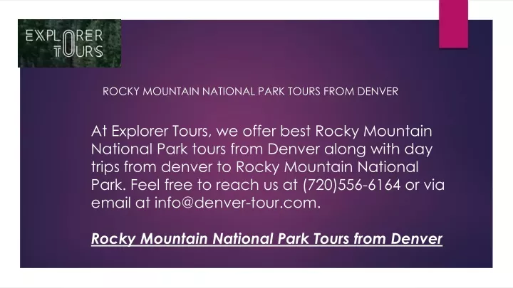 rocky mountain national park tours from denver