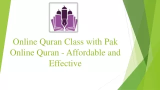 Online Quran Class with Pak Online Quran - Affordable and Effective