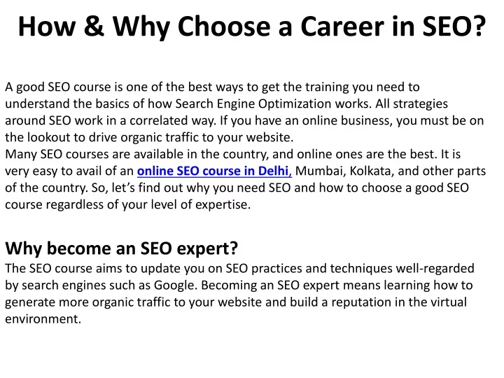 how why choose a career in seo