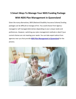 5 Smart Ways To Manage Your NDIS Funding Package