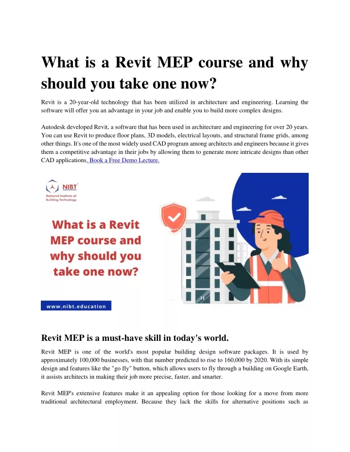 what is a revit mep course and why should