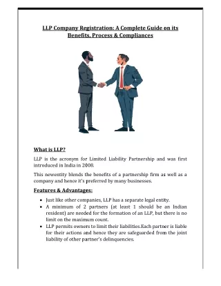LLP Company Registration A Complete Guide on its Benefits Process and Compliances
