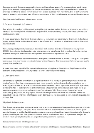 Los mejores trucos de cerrajeria 24 horas de Cerrajeros Benidorm