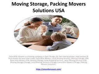 Moving Storage, Packing Movers Solutions USA