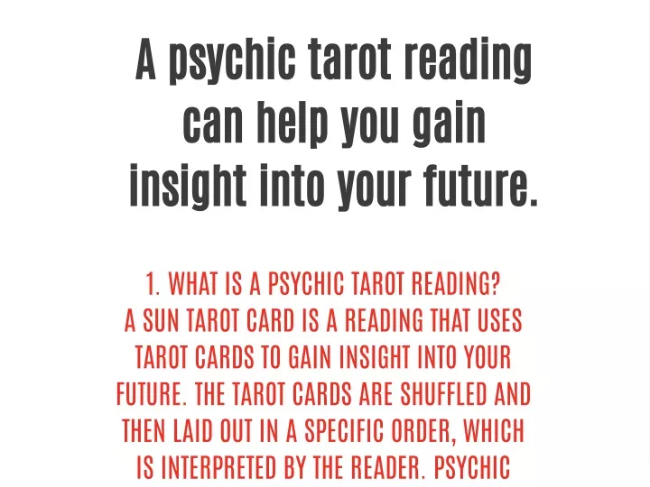 a psychic tarot reading can help you gain insight