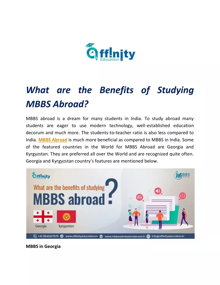 what are the benefits of studying mbbs abroad