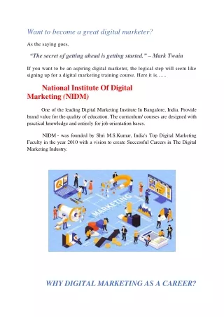 BEST DIGITAL MARKETING INSTITUTE IN BANGALORE