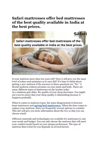safari mattresses offer bed mattresses
