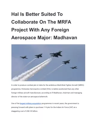 hal is better suited to collaborate on the mrfa