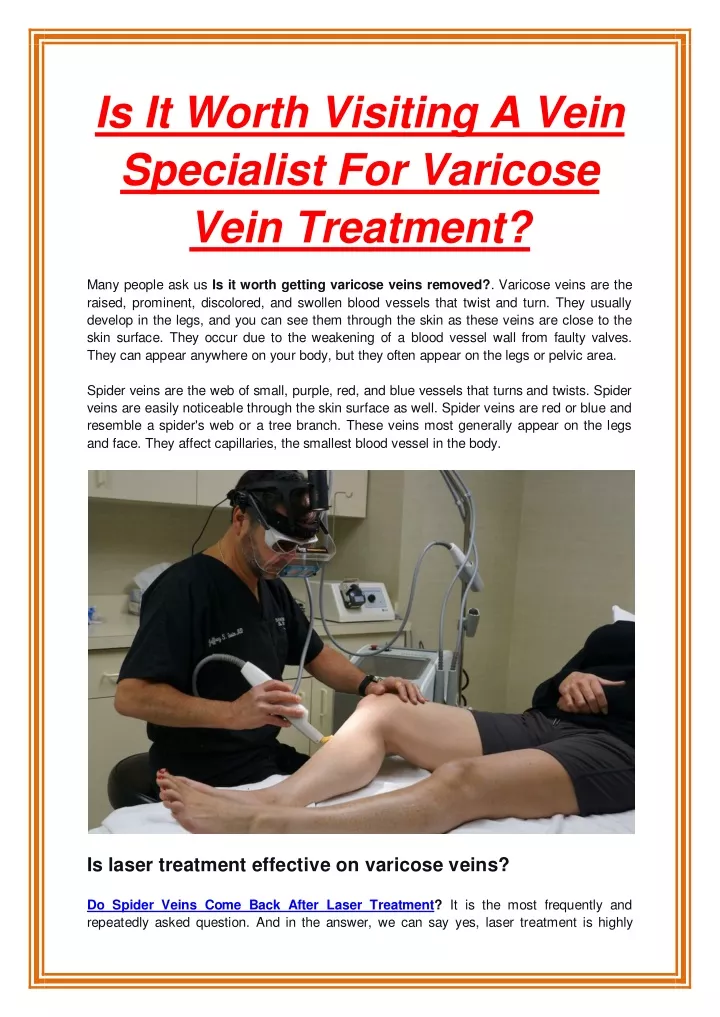 is it worth visiting a vein specialist