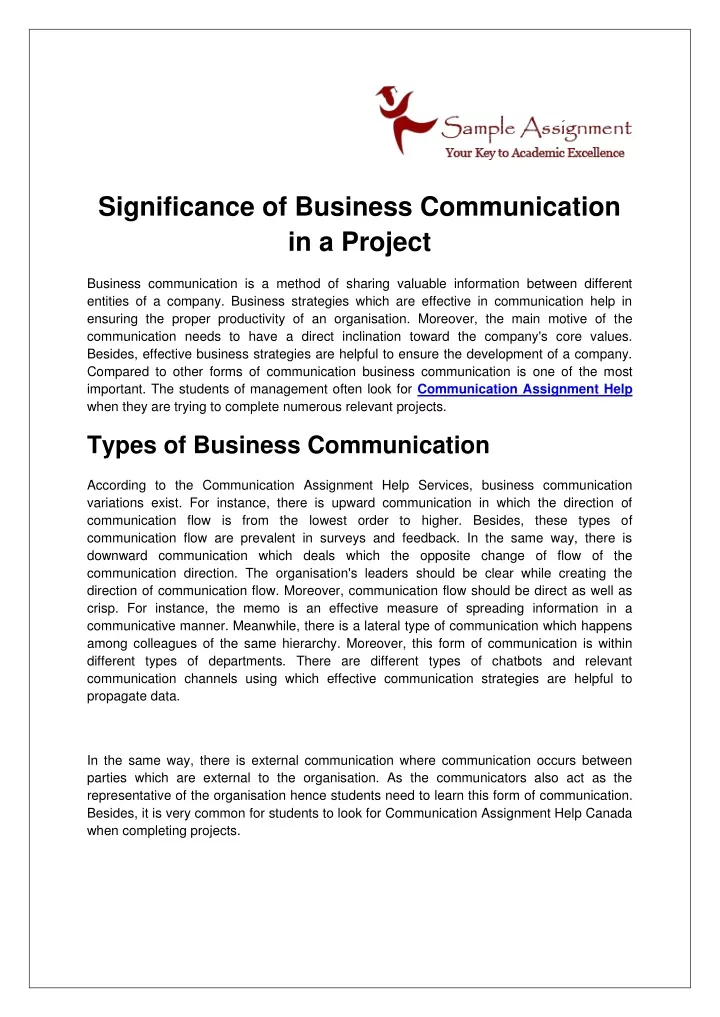 significance of business communication essay