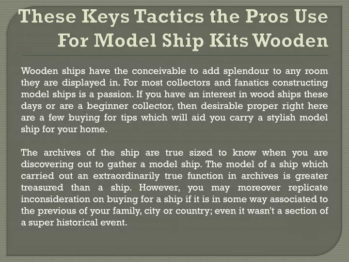 these keys tactics the pros use for model ship kits wooden