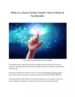 what is a cloud contact center how it works