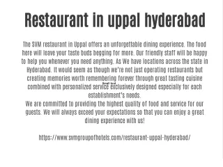 best restaurant in uppal hyderabad