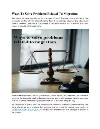Ways To Solve Problems Related To Migration (3)