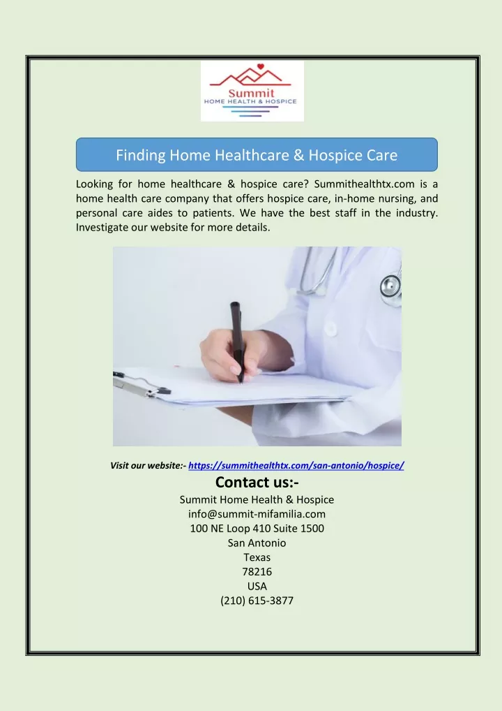 finding home healthcare hospice care