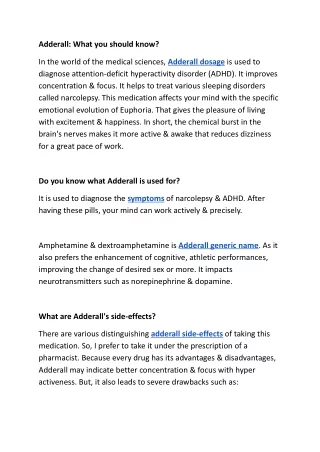 adderall what you should know
