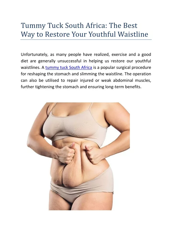 tummy tuck south africa the best way to restore