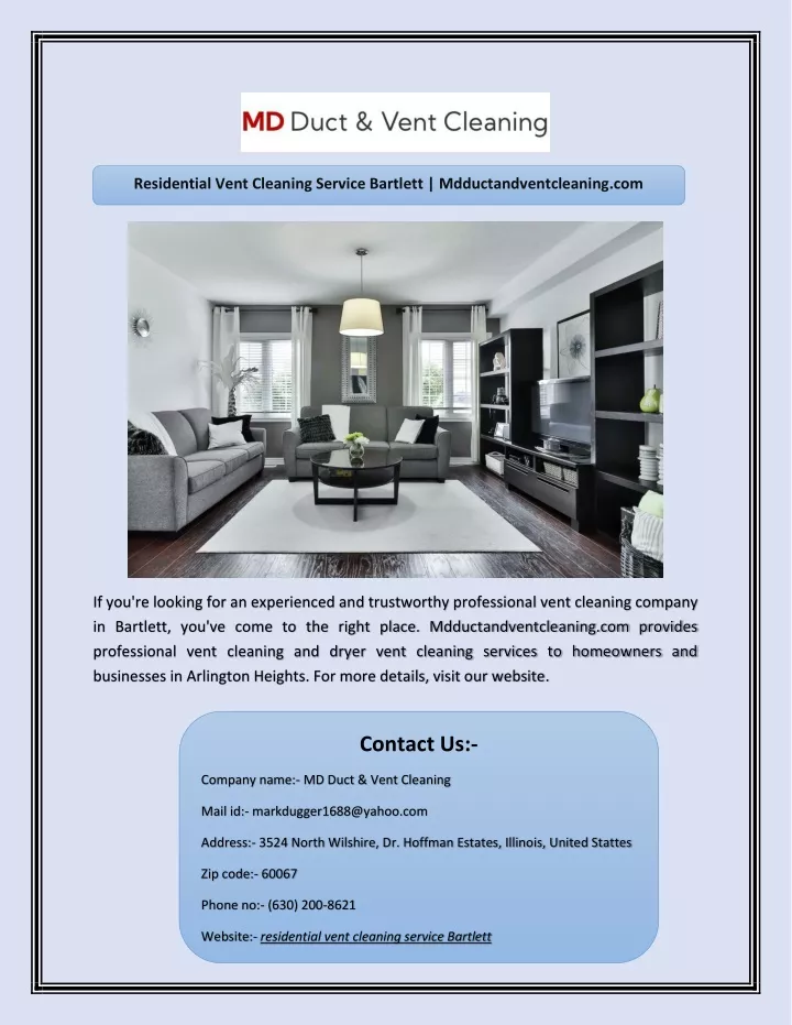 residential vent cleaning service bartlett