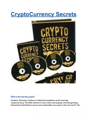 CryptoCurrency Secrets
