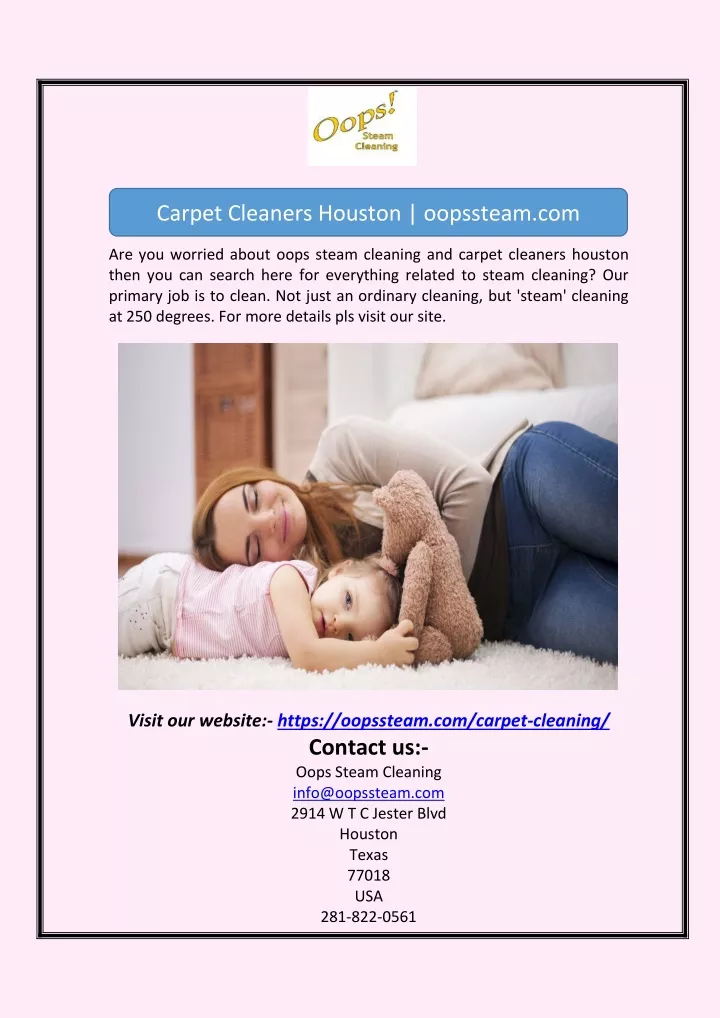 carpet cleaners houston oopssteam com